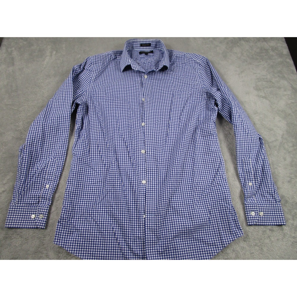 Banana‎ Republic Shirt Mens Large Blue Plaid Grant Button Down Long Sleeve A3